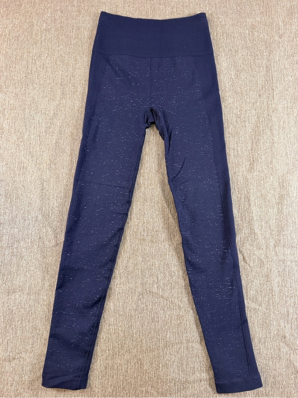 Lululemon Navy Blue Speckled Seamless Leggings | High Waisted Yoga Tights